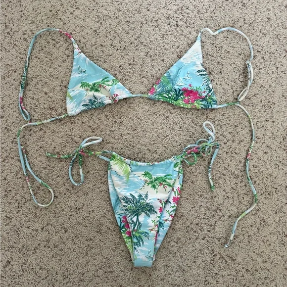 Skatie Ella Floral Triangle Bikini Set - Picture 4 of 7